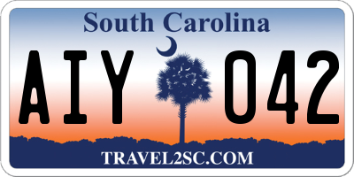 SC license plate AIY042