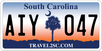 SC license plate AIY047