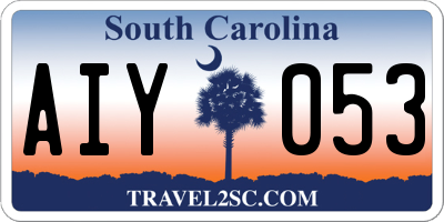 SC license plate AIY053
