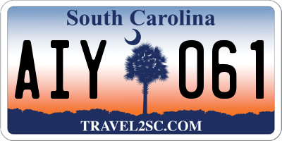 SC license plate AIY061