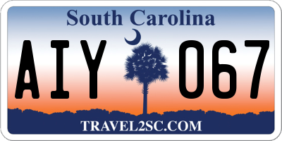 SC license plate AIY067