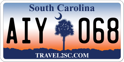 SC license plate AIY068