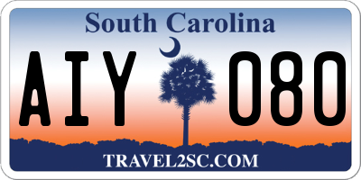 SC license plate AIY080