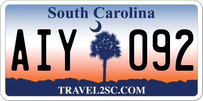 SC license plate AIY092