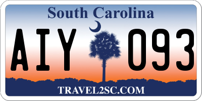 SC license plate AIY093