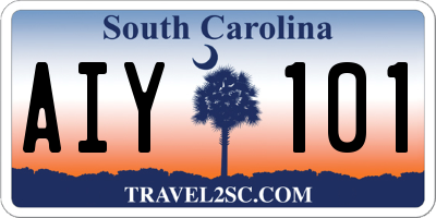 SC license plate AIY101