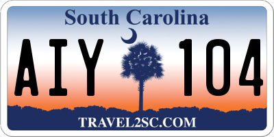 SC license plate AIY104