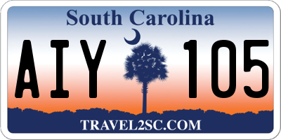 SC license plate AIY105