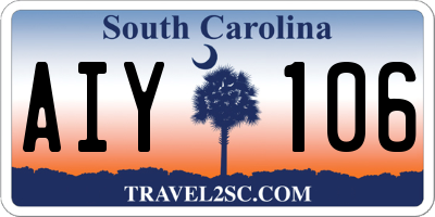 SC license plate AIY106