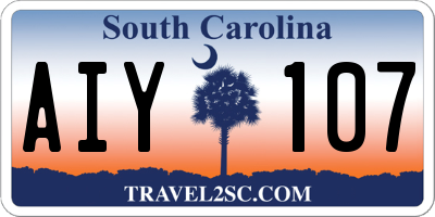 SC license plate AIY107