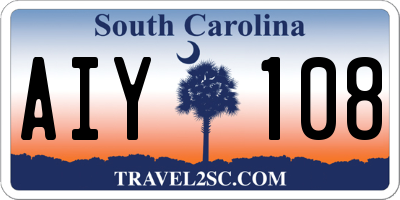 SC license plate AIY108