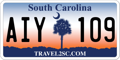 SC license plate AIY109