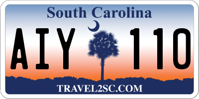 SC license plate AIY110