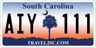 SC license plate AIY111