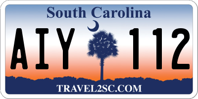 SC license plate AIY112
