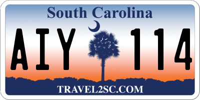 SC license plate AIY114