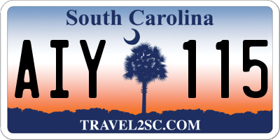 SC license plate AIY115