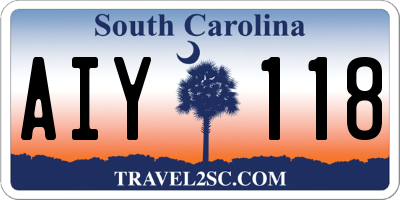 SC license plate AIY118