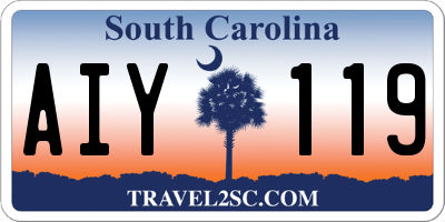 SC license plate AIY119