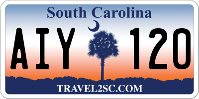 SC license plate AIY120