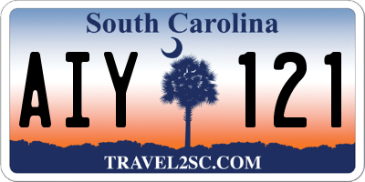 SC license plate AIY121