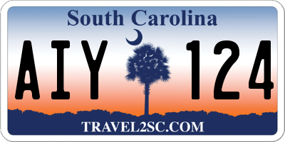 SC license plate AIY124
