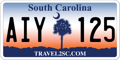 SC license plate AIY125