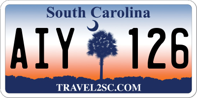 SC license plate AIY126