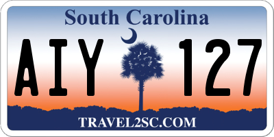 SC license plate AIY127