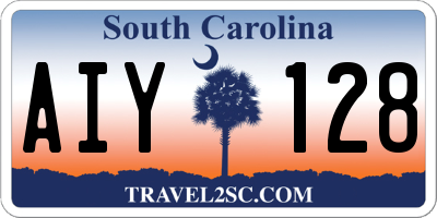 SC license plate AIY128