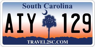 SC license plate AIY129