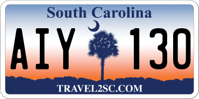 SC license plate AIY130