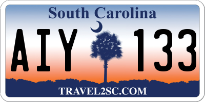 SC license plate AIY133