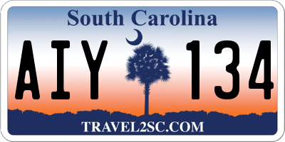SC license plate AIY134