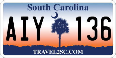 SC license plate AIY136