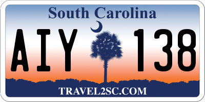 SC license plate AIY138