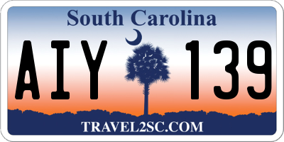 SC license plate AIY139