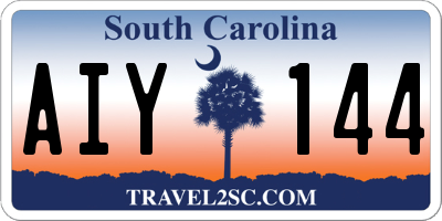 SC license plate AIY144