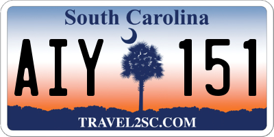 SC license plate AIY151