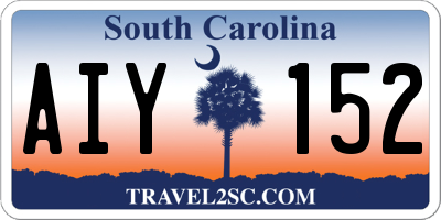 SC license plate AIY152