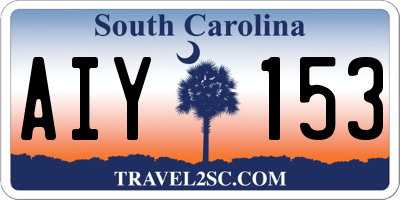 SC license plate AIY153