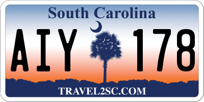 SC license plate AIY178