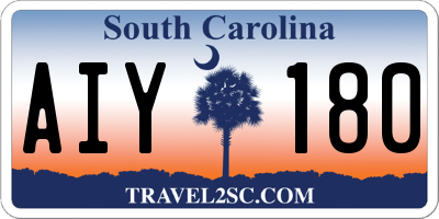 SC license plate AIY180