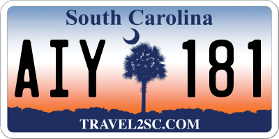 SC license plate AIY181