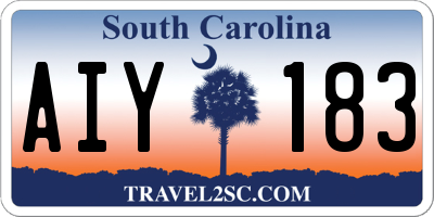 SC license plate AIY183