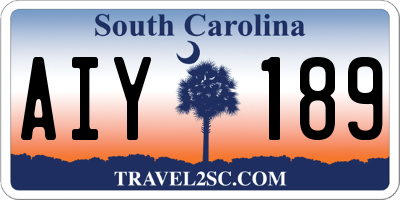 SC license plate AIY189