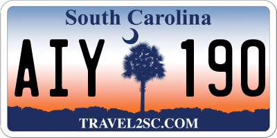 SC license plate AIY190