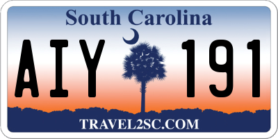 SC license plate AIY191