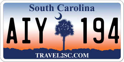 SC license plate AIY194