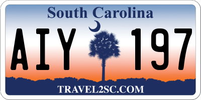 SC license plate AIY197